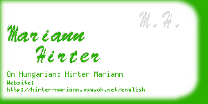 mariann hirter business card
